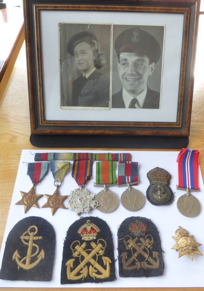 Dad Mum photo with WW2 War medals scaled