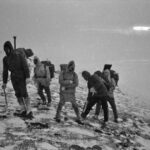 1976 11 Glenmore Lodge windy winter conditions on way to rescue climber in Red Gully