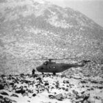1976 19 Glenmore Lodge helicopter lands to remove one injured