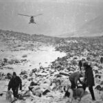 1976 22 Glenmore Lodge helicopter lands to remove one injured