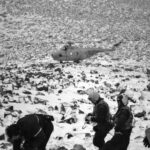 1976 23 Glenmore Lodge helicopter lands to remove one injured