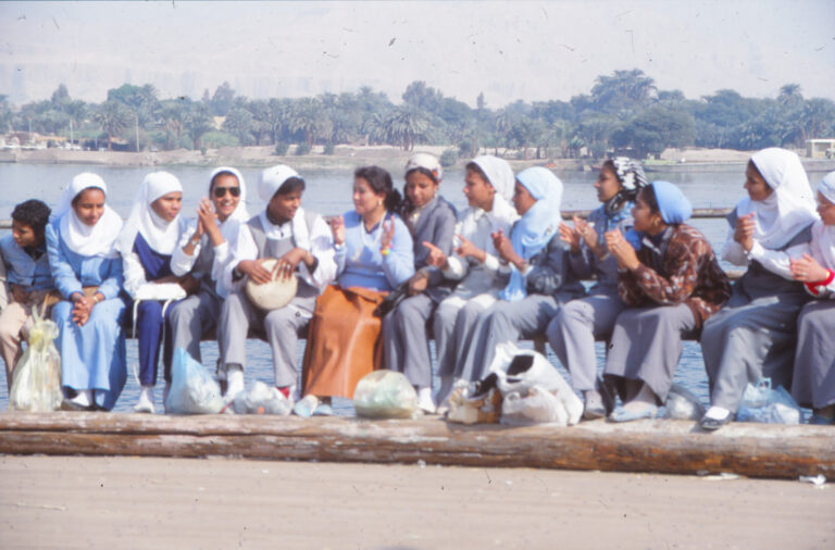 Nile Happy Singing Youths Waiting For Ferry