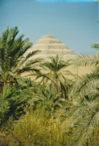 Saqqara In Distance From Huge Temple Area Near Cairo